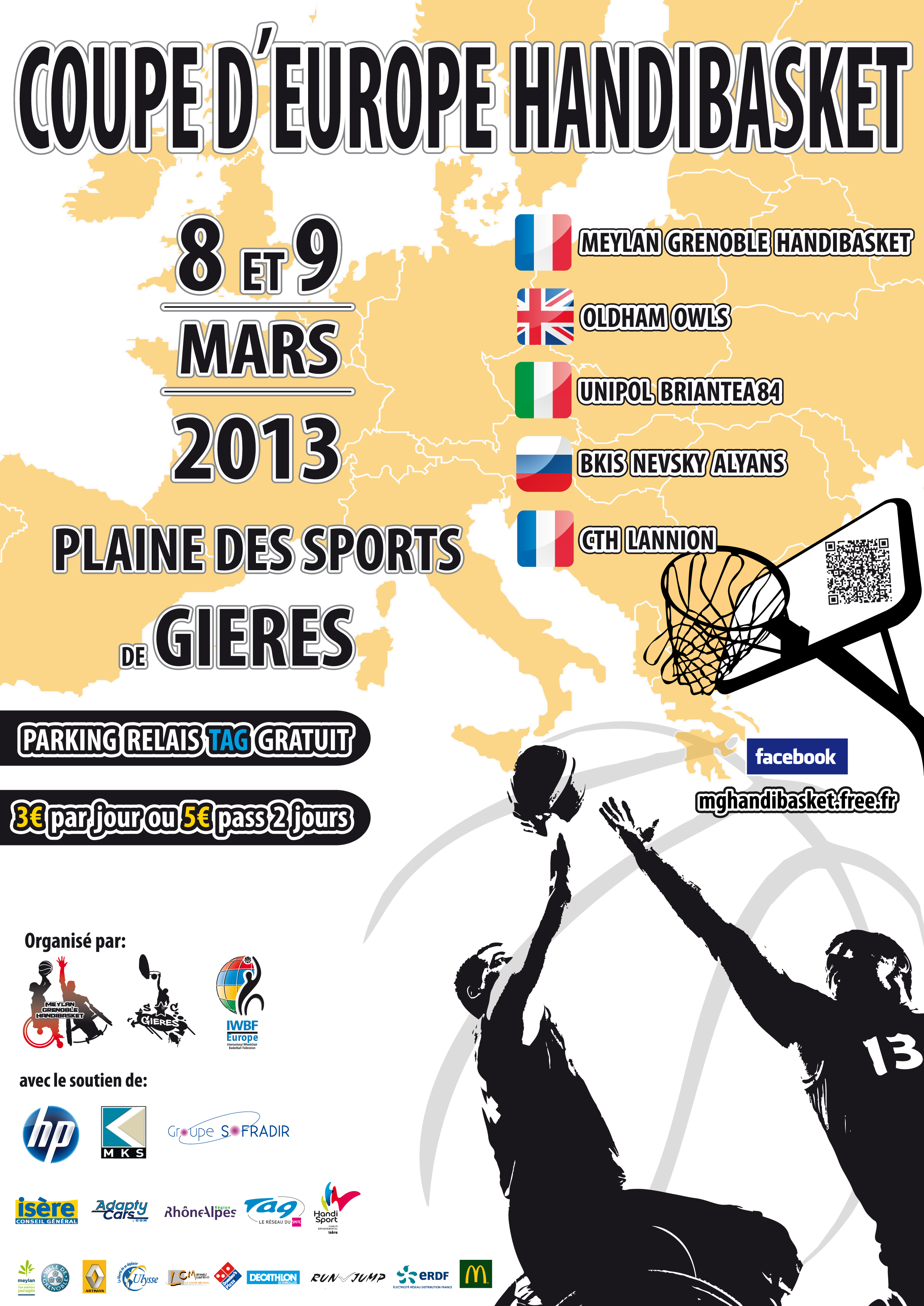 affiche de la rencontre handisport basket
