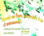 Marché aux fleurs, aux produits frais et environnement